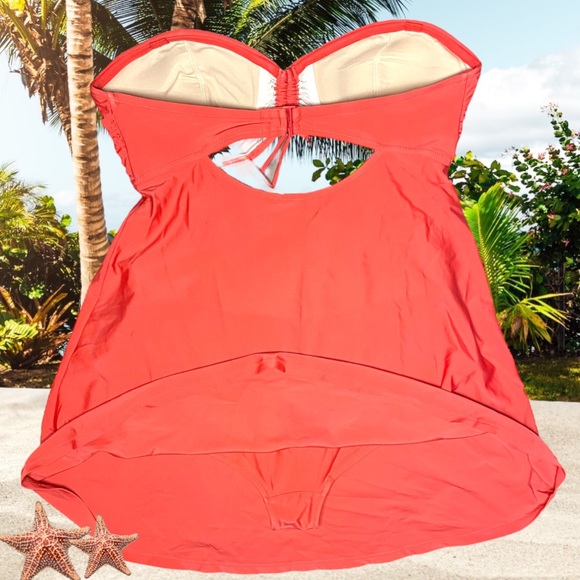 Old Navy - 1X Coral Strapless Swim Dress - Picture 2 of 2